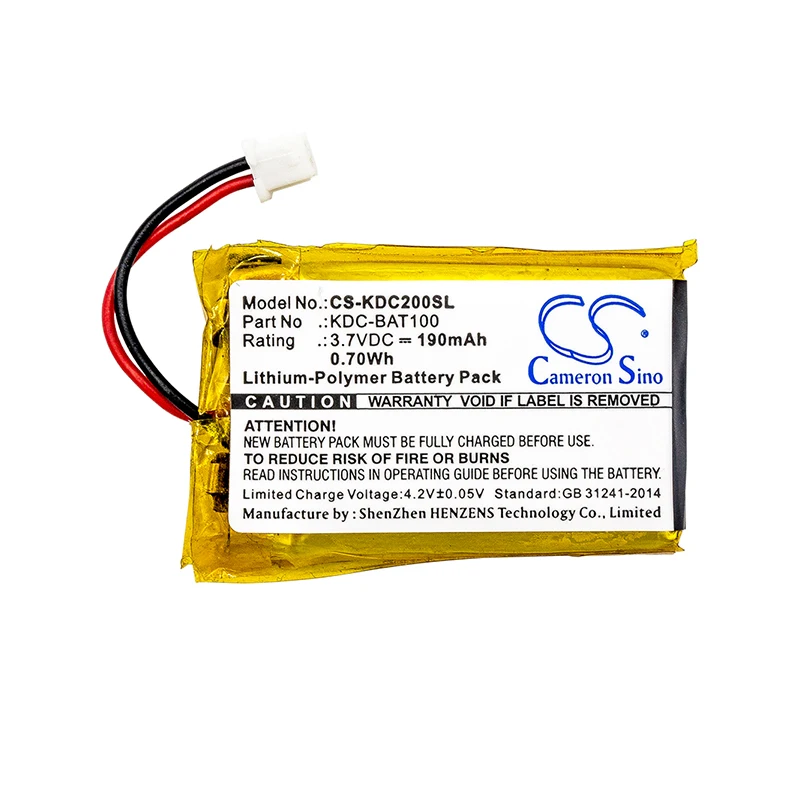 Аккумулятор Cameron Sino 190mah для аккумуляторов KOAMTAC KDC 100 200 02 980 8680 BAT100|Аккумуляторы