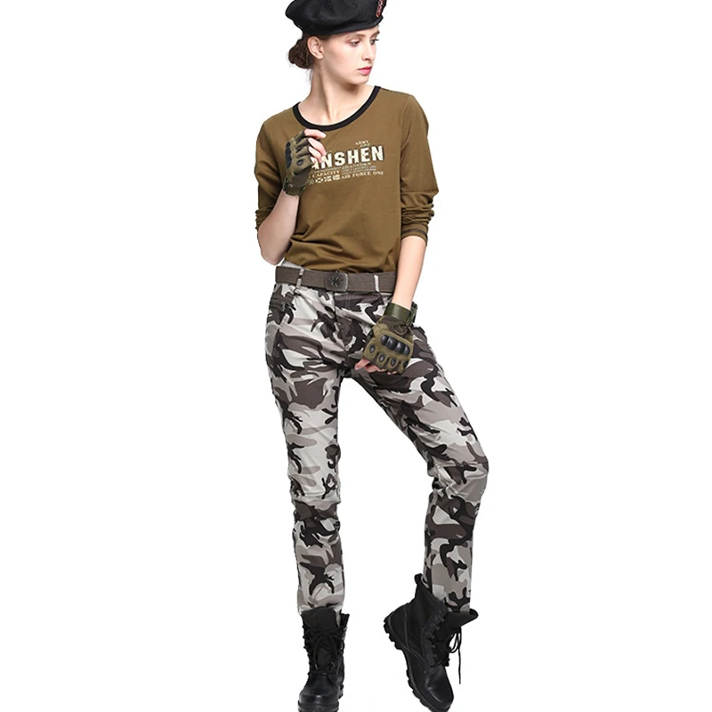 Брюки карго большого размера женская одежда в стиле милитари облегающие брюки