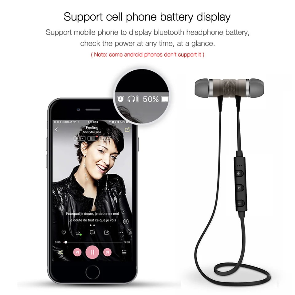 Moreblue M98 Беспроводной Bluetooth наушники Спорт Бег Наушники Металл Магнитная стерео
