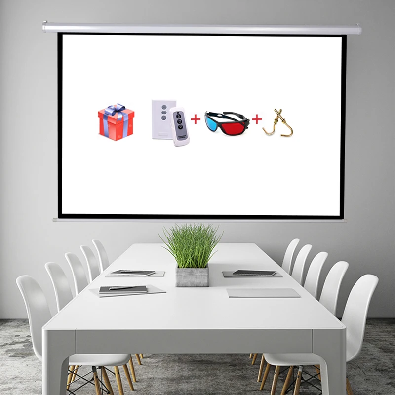 

Проекционный экран для LED-проектора, матовый белый, 100 дюймов, моторизованный проекционный экран 16:9