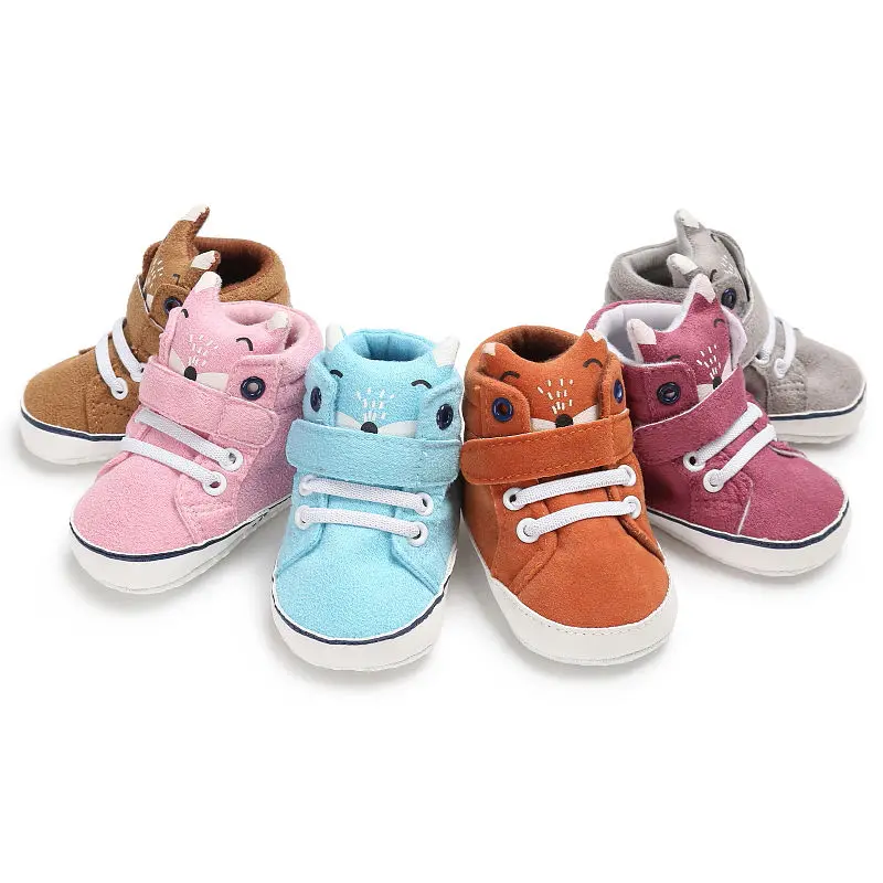 Newborn Toddler Baby Girls Boys Cotton Cartoon Bear Print Solid Lovely Casual Shoes Hook T-tied Outfit Spring Autumn 0-18M | Мать и
