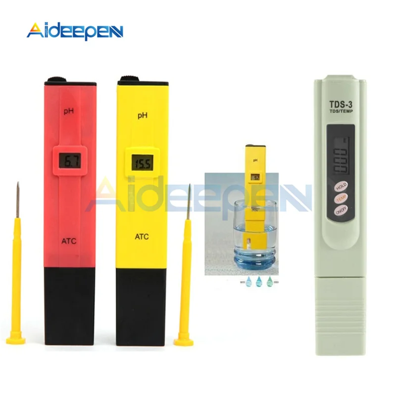 

PH TDS-3 Tester Portable Pen High Accurate Filter Measure Water Quality Purity Test Tool For Aquarium Pool Water LR44 Battery