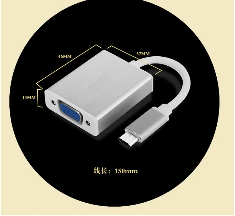 Переходник USB 3 1 Type C в VGA двусторонний переходник для Macbook 12 дюймовый золотистый и