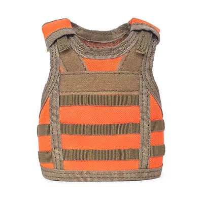 Orange Три солдата тактический Чехол для пивной бутылки военный Мини Миниатюрный Molle жилет Личная бутылка набор напитков регулируемый плечевой ремень - Цвет: Orange