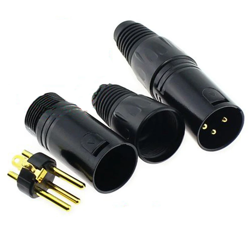 10 шт. микрофон 3 Pin XLR баланс разъем позолоченный черный штекер|Соединители| |