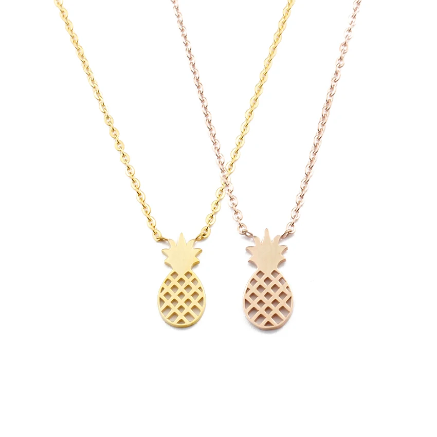 Summer Pineapple Pendant Necklace Stainless Steel Chain Fruit Charm Women Colar Vintage Jewelry Kids Ananas Bijoux|pineapple pendant|vintage
