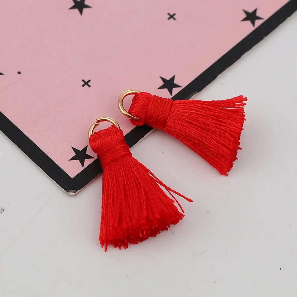 Doreenbeads Rayon Tassel Charms Multi color 7/8"l- 7/8"long 10 PCs For Diy Jewelry DIY Bracelet Necklace Earring Accessories