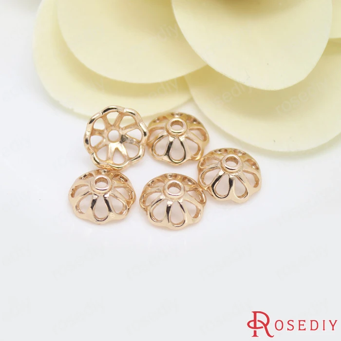 Латунные бусины с покрытием 24 каратным золотом 8/10 мм 10 шт.|diy jewelry accessories|jewelry