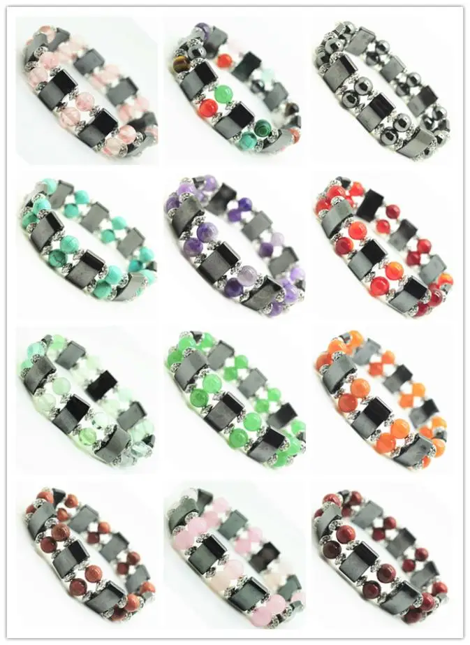 2017 8 мм смешанный браслет из натурального камня для мужчин и женщин гематит с