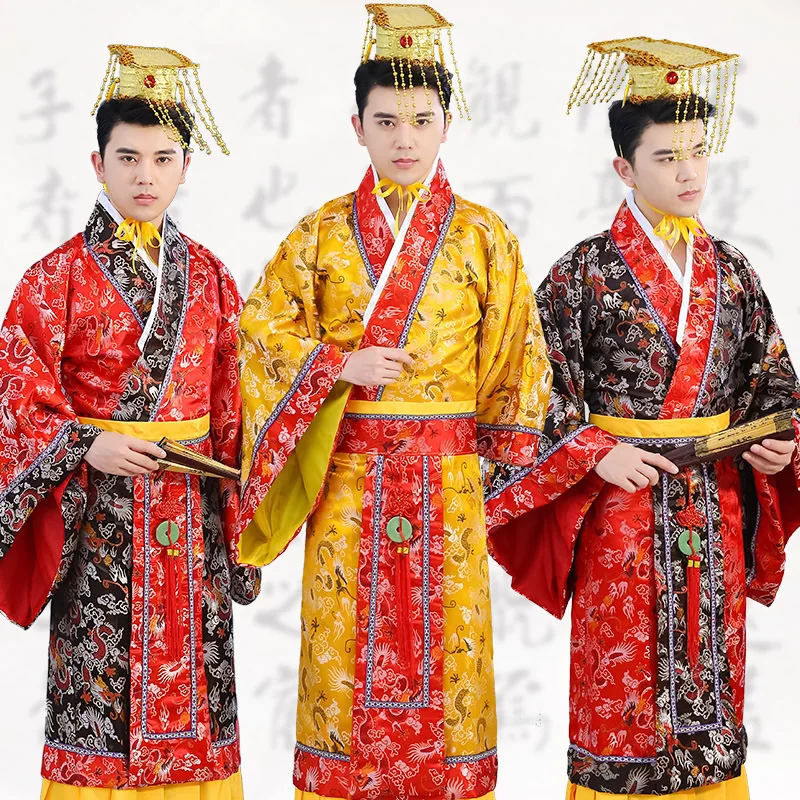 

Handsome Ancient Hanfu For Men Dragon Robe Prince Clothing Tang Dynasty Emperor's Clothing Stage Costumes Cosplay Wear BL1200