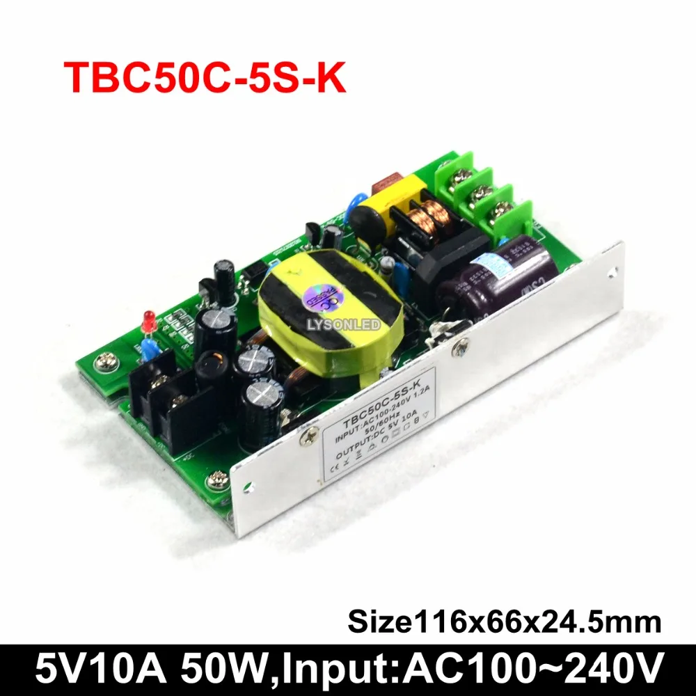 5V 10A 50W Светодиодный источник питания для прокрутки дисплея вход AC100 240V тонкий