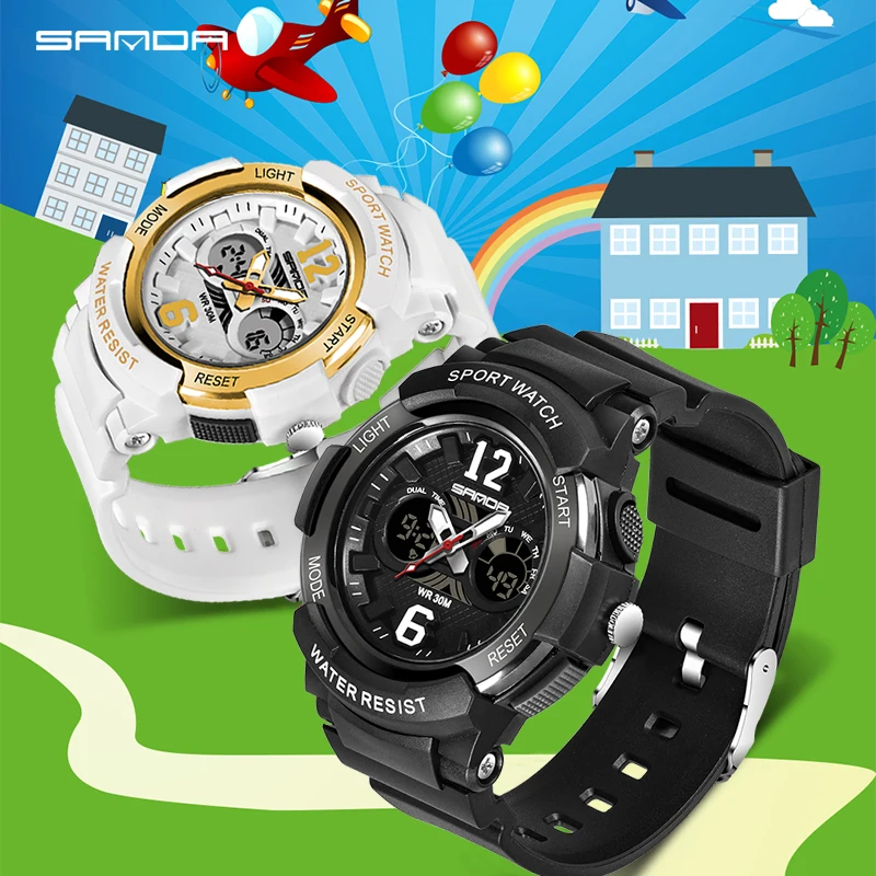 SANDA, детские спортивные часы, светодиодный, цифровые, детские часы, детские часы, водонепроницаемые, relogio masculino, для мальчиков и девочек, будильник, reloj hombre