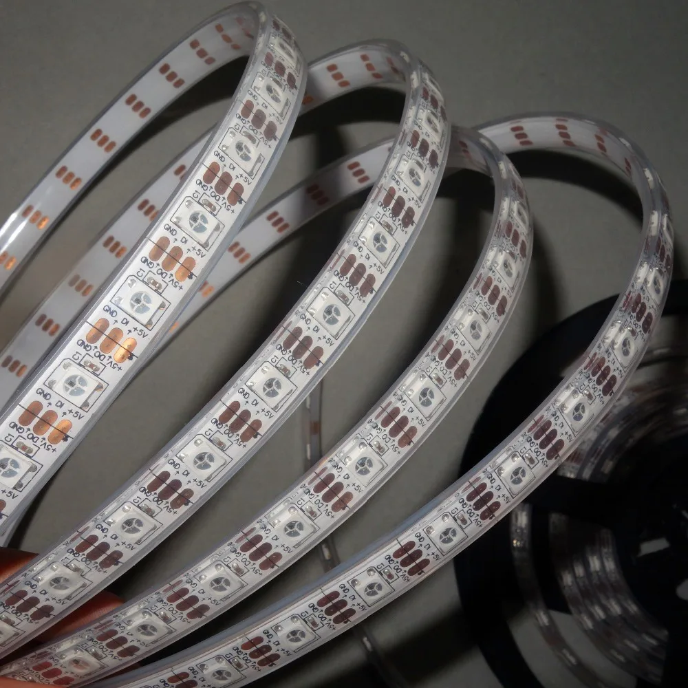 Доступные светодиодные пиксели srip 4m DC5V WS2812B IP68 60 шт. WS2812B/M с пикселями Белая