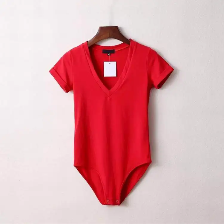 2018 В шеи боди Для женщин летние Комбинезоны Короткие облегающий костюм шорты