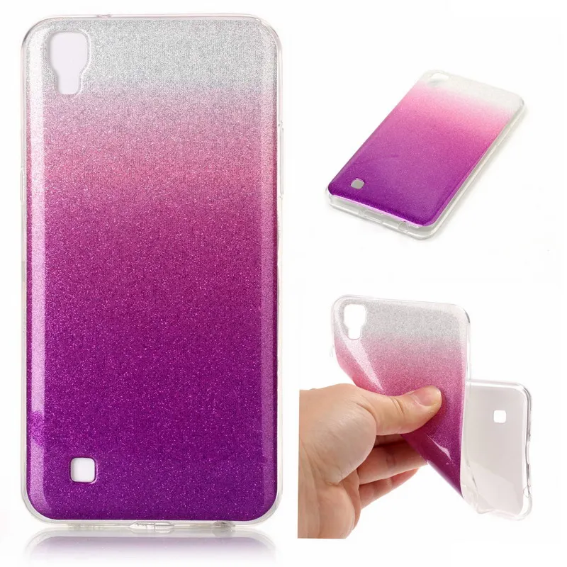 Роскошные Градиент Шику Блеск Мягкие TPU Cover Case Для LG X мощность Ультра Тонкий