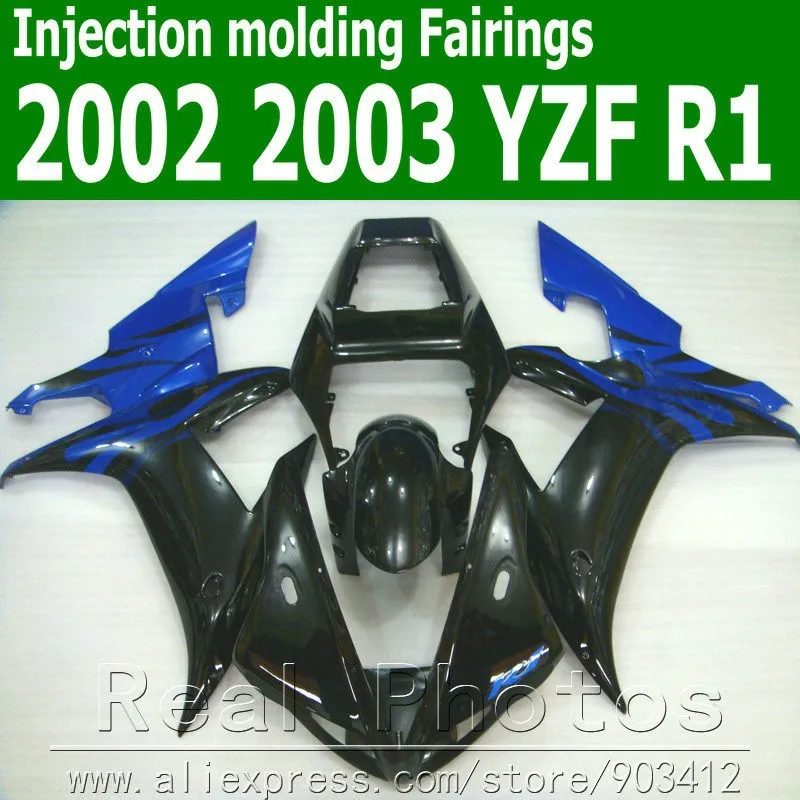 Комплект обтекателей для литья под давлением YAMAHA R1 2002 2003 синий белый черный