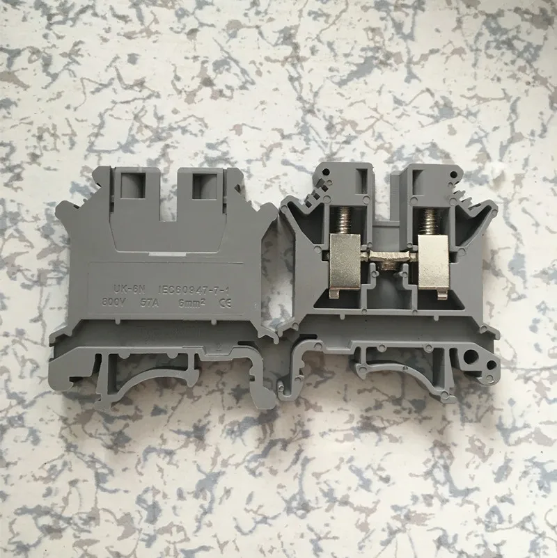 20 шт. синий/цветной клеммные блоки UK6N DIN rail соединитель монтажной платы terminals 6 мм