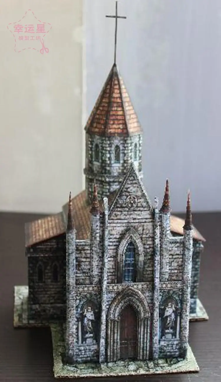 Средневековая архитектура 1/87 собор 3D бумажная модель DIY Бумажная