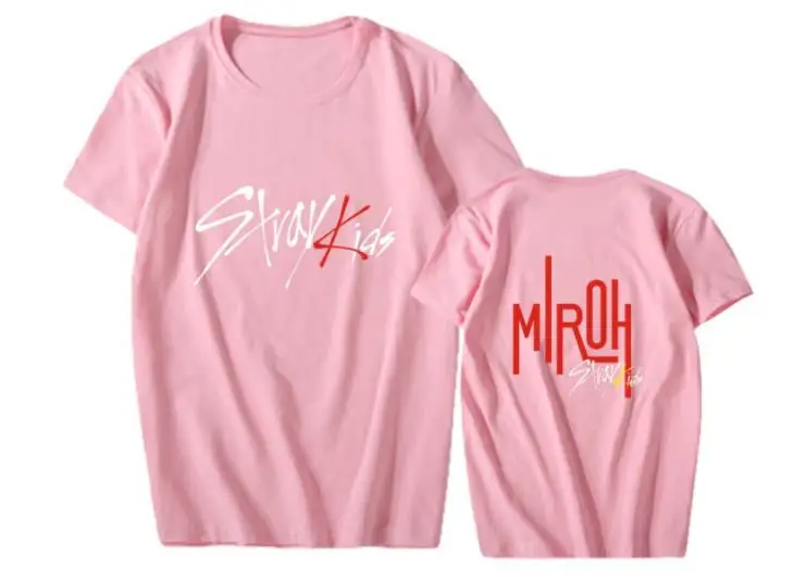 Summer style straykids miroh album same printing o neck short sleeve t shirt kpop unisex loose t-shirt k-pop top tees | Женская одежда