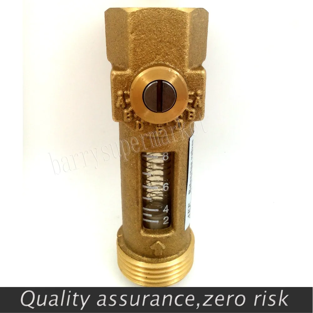 

G3/4" Mechanical Flow Meter Direct Reading 2-8L/min USC-MS43TB Spring Flowmeter Brass Flow Reader