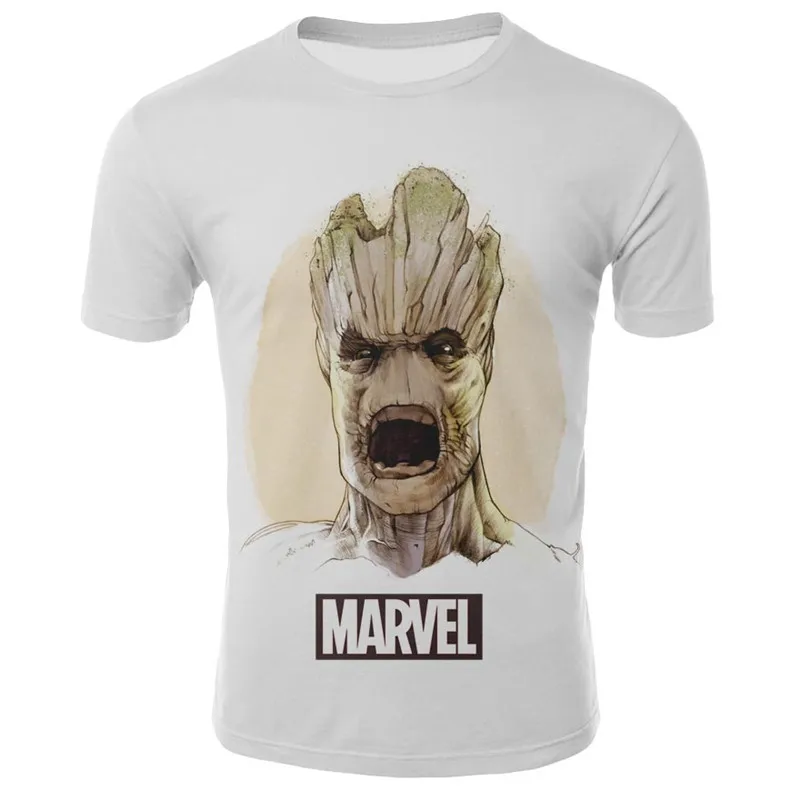 2019 летняя новая футболка для мужчин и женщин с героями Marvel Galaxy guard Groot Хип Хоп Harajuku