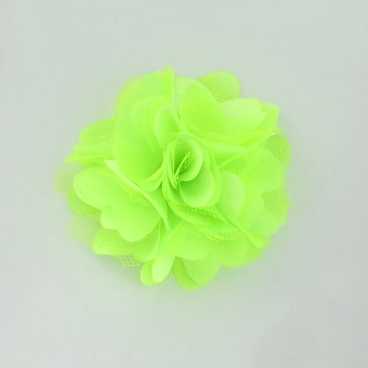 green Милые 20 шт./лот " атласные сетчатые Цветы DIY Детские аксессуары для волос Бутик Свадебные украшения цветочные аксессуары для волос - Цвет: green