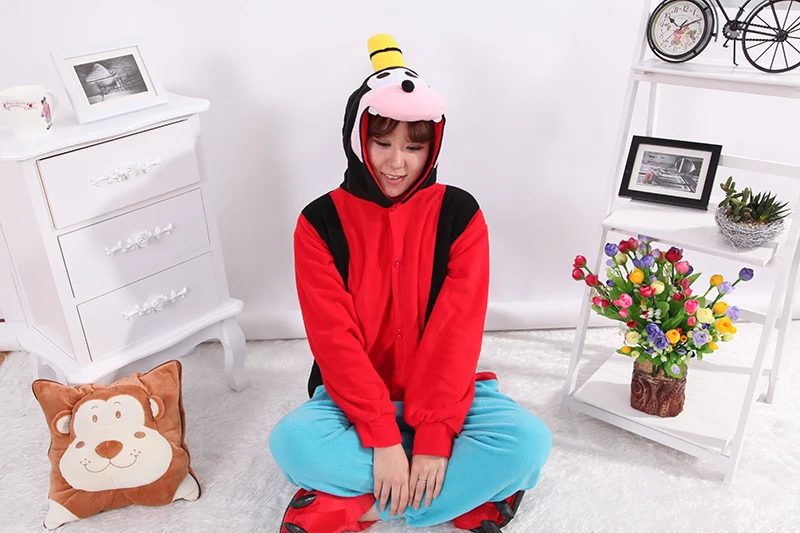 Мультфильм животных Хэллоуин kigurums Новый взрослых мило Гуфи собака Onesie пижамы