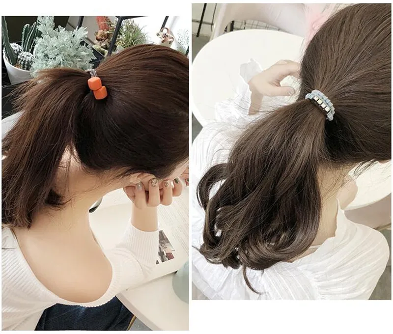 Модная резинка для волос 12 шт./кор. женщин и девушек эластичная Женская кольцо