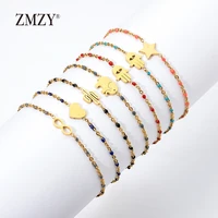 zmzy cute thin chain gold stainless steel bracelet bohemian jewelry friendship bracelets for women minimalist charm bracelet