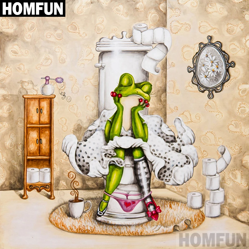 

Алмазная живопись HOMFUN A02553 «мультяшная лягушка», полноразмерная/круглая вышивка крестиком, 5D украшение для дома, подарок