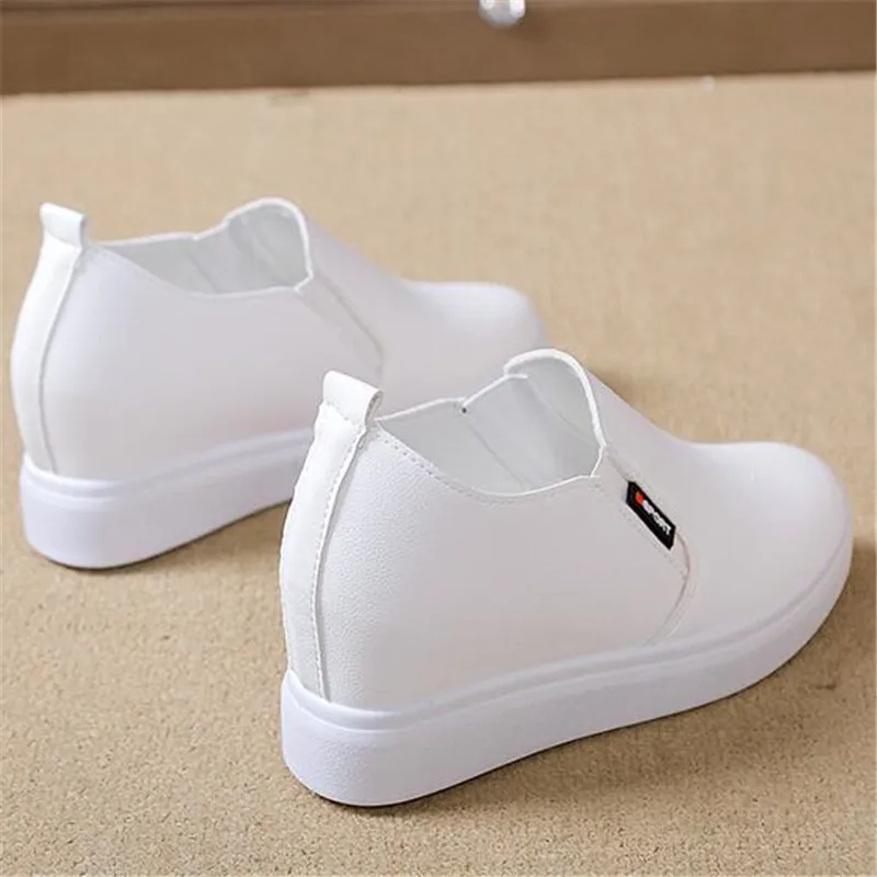 Женские кроссовки из ПУ кожи FeiYiTu весенние туфли на плоской платформе криперы