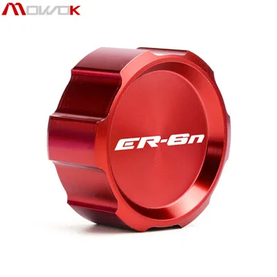 Rear Red Для Kawasaki ER6N E R6N 2009- мотоциклетный Алюминиевый задний и бачок тормозной жидкости для переднего колеса крышка цилиндра логотип ER6N - Цвет: Rear Red