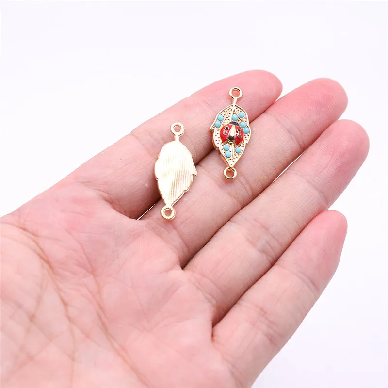 20 10pcs LadybugLeaf Все Оптовые несколько голубого озера акриловые пятна шармы-соединители для самостоятельного изготовления ювелирных изделий Браслеты аксессуары заводская цена - Цвет: 20 10pcs LadybugLeaf