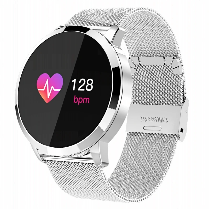 Новинка Q8 OLED Bluetooth Смарт часы из нержавеющей стали водонепроницаемые носимые