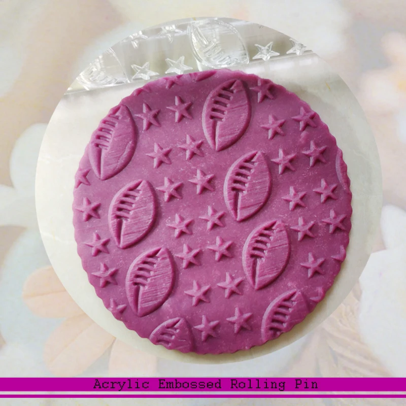 

3D Transparent Fondant Embossing Rolling Pin, Embossed Texture Roller,Biscuit Cake Decorating Tools