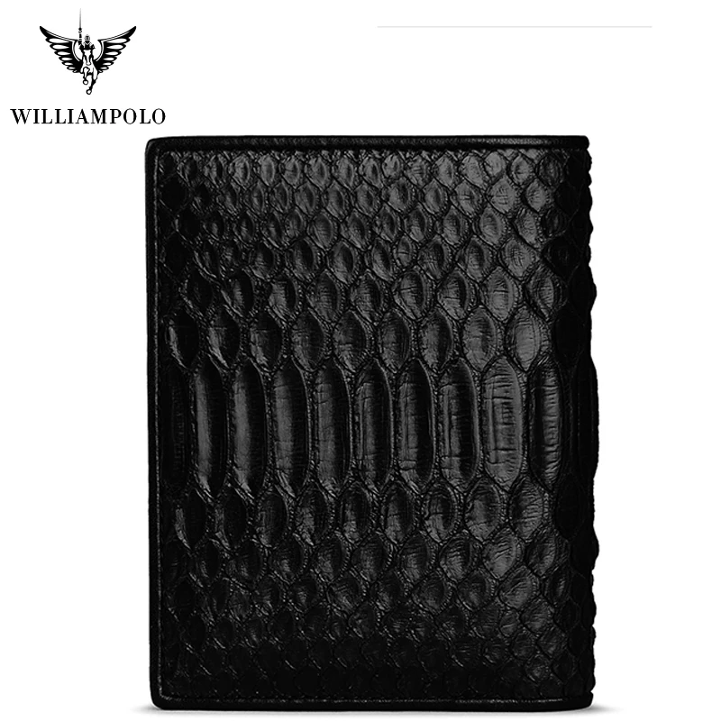 Роскошный брендовый мужской кошелек WilliamPOLO короткий бумажник двойного сложения
