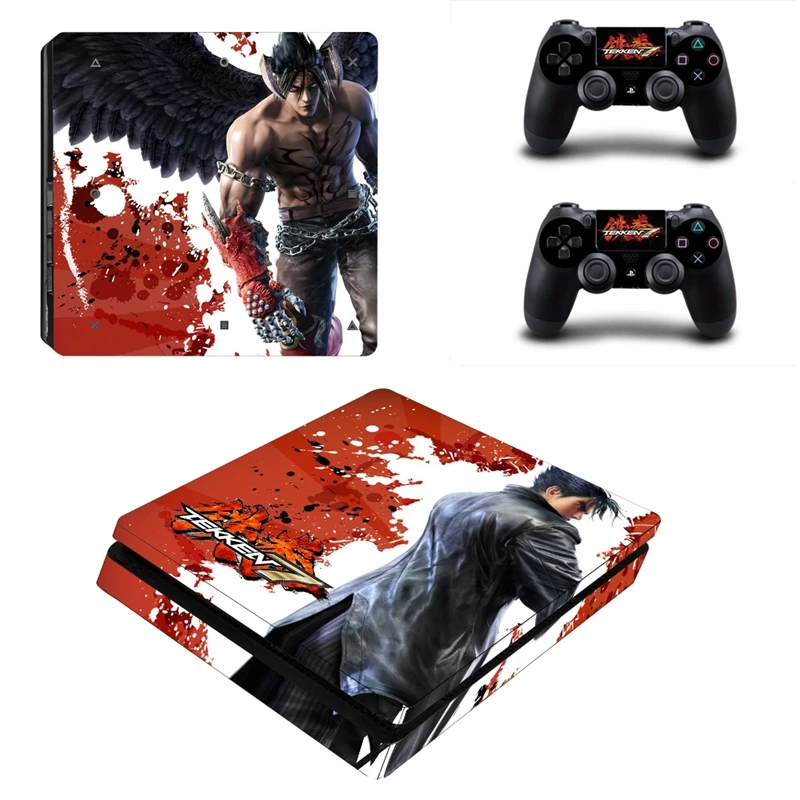 Файтинг Tekken 7 стилизованное покрытие Стикеры чехол для Sony Playstation 4 Slim PS4 тонкая консоль наклейки и надписи 2 контроллеры