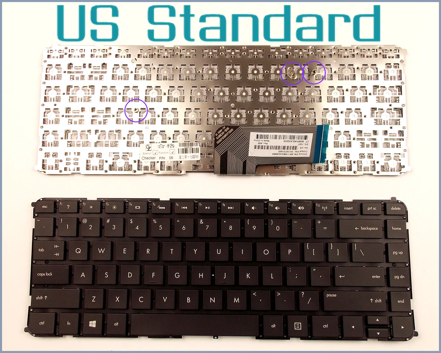 

US English Version Keyboard for HP Envy 4-1064tx 4-1200ed 6-1172ed 6-1214TX,6-1001tx,6-1005TX 6-1015TX Laptop No Frame