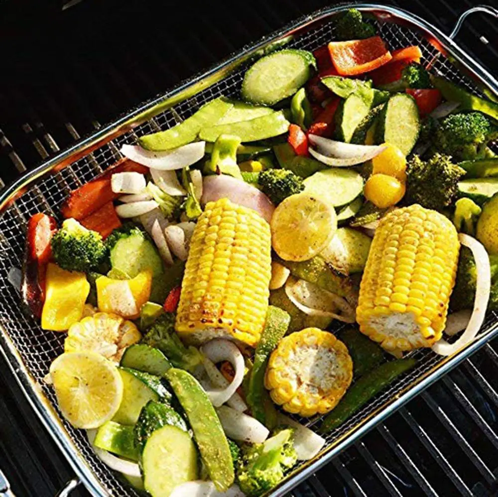 Овощной гриль из нержавеющей стали фотогриль для барбекю мяса рыбы сковорода