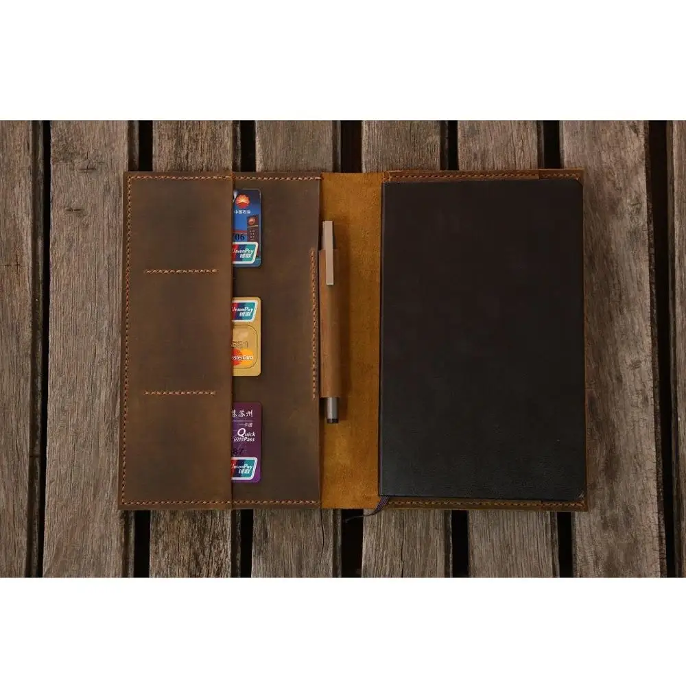 Портфель из потертой кожи для больших размеров moleskine classic notebook/большой кожаный