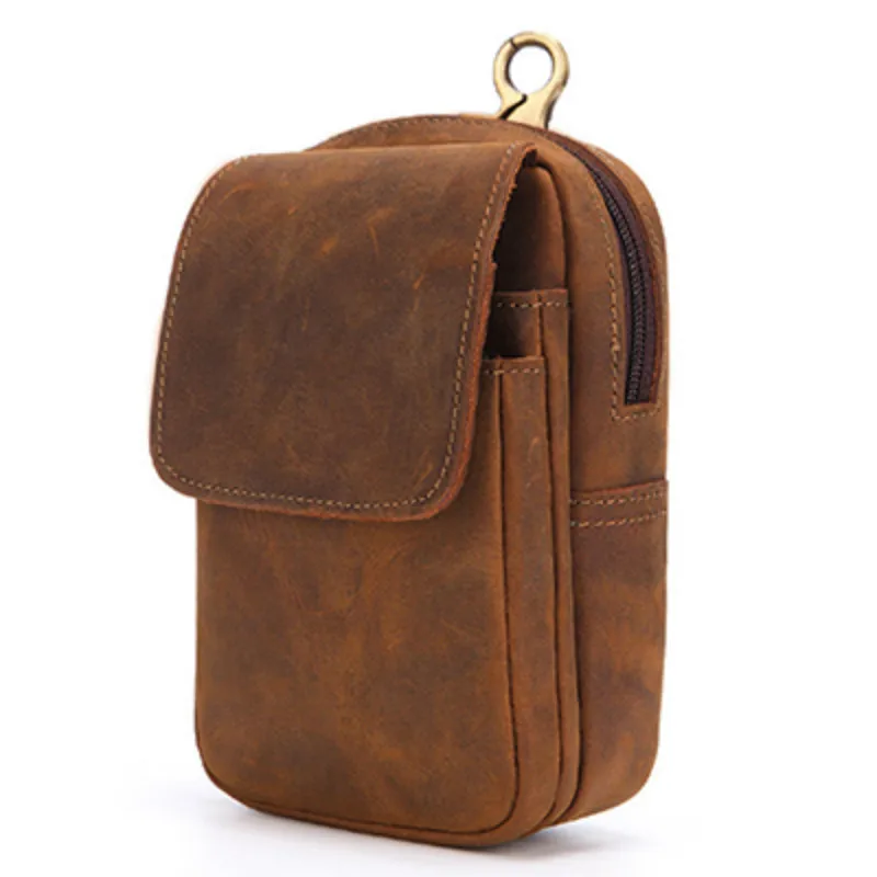 Мужская поясная сумка BISI GORO многофункциональная водонепроницаемая из коровьей