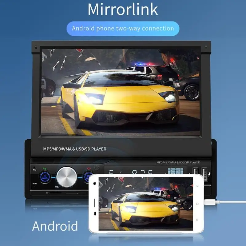 T100 7 дюймов Автомобильный стерео MP5 плеер RDS FM AM радио Bluetooth USB AUX головное устройство Автомобильный видео плеер Автомобильный mp4,mp5