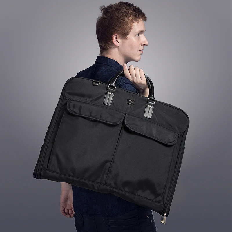 BAGSMART водонепроницаемая черная Мужская t сумка на молнии с зажимом для ручек
