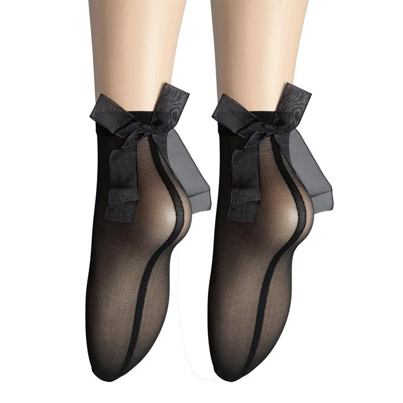 [COSPLACOOL] Модные дизайнерские пикантные Туфли носки с бантиком ультра тонкие