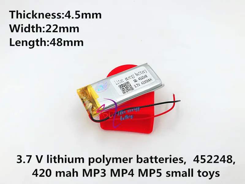 SD452248 литий-полимерный аккумулятор 452248 420mAh 3 7 v lipo аккумуляторная батарея