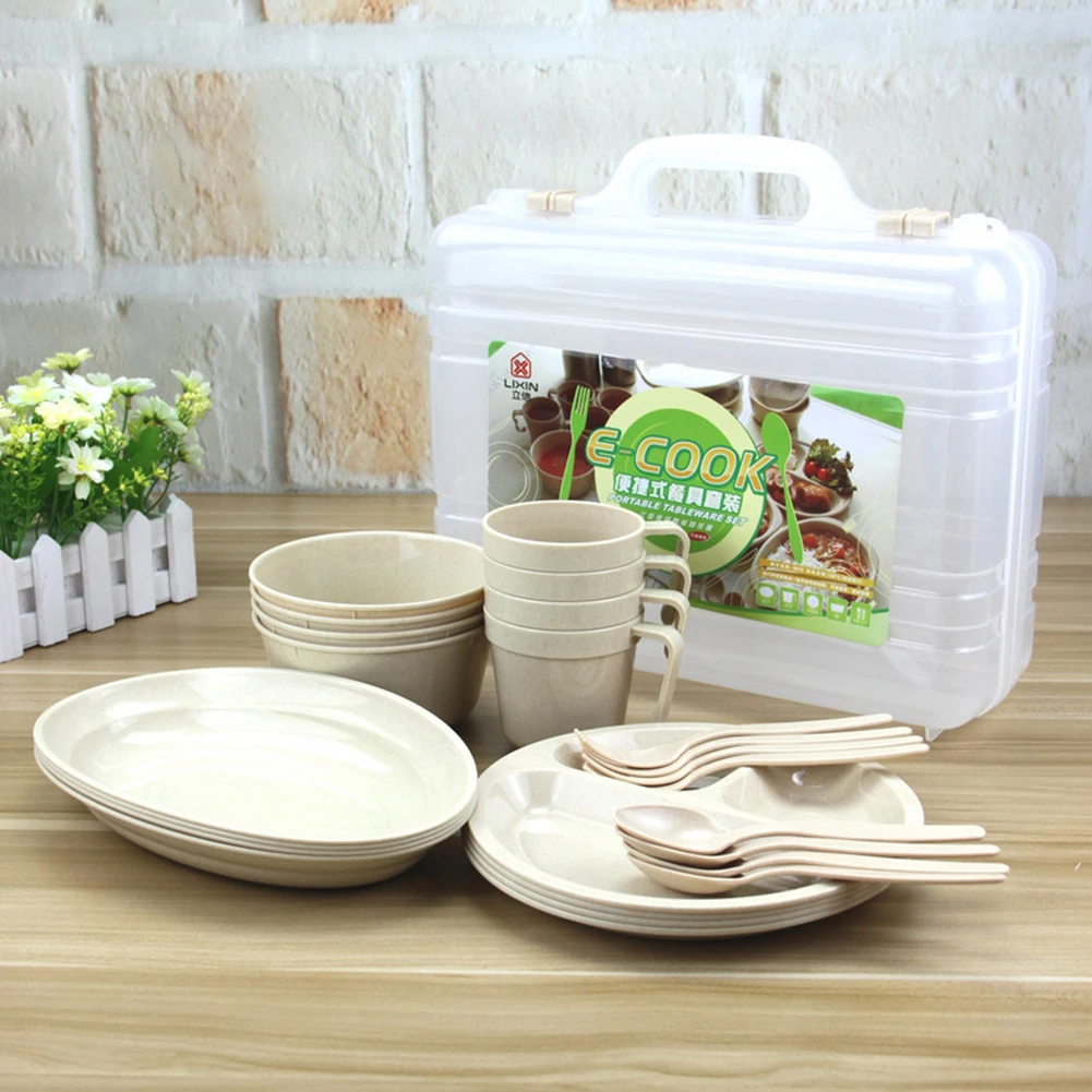 24 шт легкий барбекю ужин Практичный Прочный термостойкий набор столовых