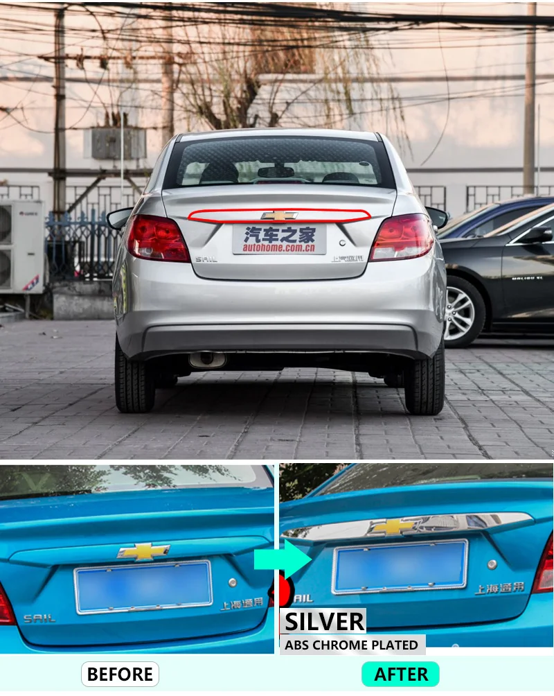 Для Chevrolet новый парус Высокое качество Хром Задняя накладка для багажника 2015 2016