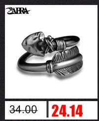 Zabra Настоящее стерлингового серебра 925 Панк Skull Ring Для мужчин Винтаж Кольца для Для мужчин Для женщин любителей модные ювелирные изделия anillos де плата 925