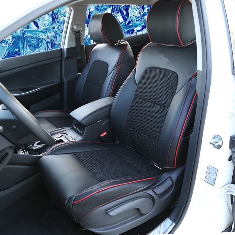 Для hyundai Tucson- полный набор автомобильных сидений чехол из искусственной кожи Рукоделие передний задний Чехол подушки сиденья автомобиля аксессуары