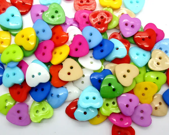 Пуговицы акриловые для скрапбукинга, с плоским основанием, 100 шт.